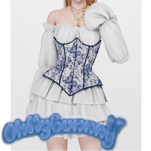 Femme en costume corset style Sims 4 élégant