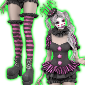 Chaussettes et tenue gothique rose-paillettes pour *Les Sims 4*