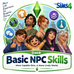Affiches des Sims 4 : compétences de base des PNJ, jeu de simulation de vie