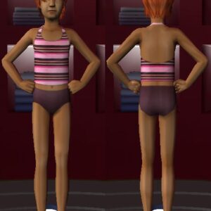 Maillot de bain rayé TSR pour fillettes par Thomas|TSR