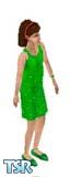 Fillette en robe de fête verte par Erika