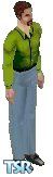 Homme au t-shirt vert par Rick Pierce