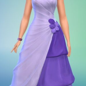Robe de mariée à volants, recoloration violette par Caledfwlch