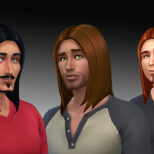 Cheveux raides pour hommes, textures Maxis par Kiara24