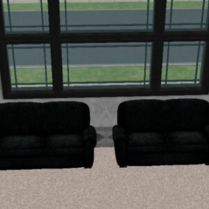 Sofa, causeuse et fauteuils club en noir et blanc par Loverat
