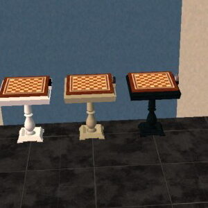 Tables d'échecs d'intérieur noire, blanche et bois clair par Loverat