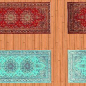 Deux tapis persans rouge et bleu par Nocomment