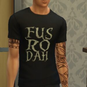T-shirt Skyrim « Fus Ro Dah » par Realitysock