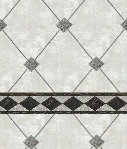 Carrelage de salle de bain diamant noir avec motif d'accent par cozmicrain