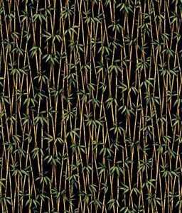 Papier peint noir à motif bambou par happymoonbelly