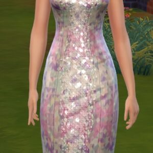 Robe moulante pastel rose et vert à sequins par Lemonsimsa