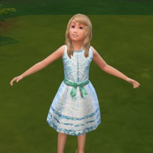 Robe à motifs bleus pour fillettes par Lemonsimsa