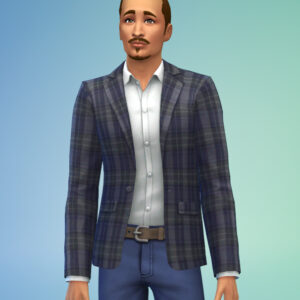 Blazer à carreaux gris et chemise blanche par leefish