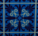 Carrelage floral bleu personnalisable avec joints par mcardles
