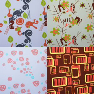 Love for Nature, 4 motifs rétro par reinhardt