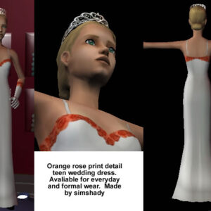 Robe de mariée pour ados à roses orange par simshady