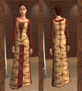 Robe médiévale et coiffure assortie par tabala