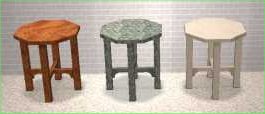 3 tables octogonales bois et marbre par zillah