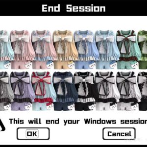 Tenues de jeu pour bébé dans *Les Sims 4* avec options de fermeture de session.