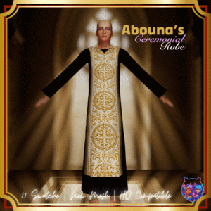 Robe cérémoniale Abouna pour *Les Sims 4*, élégante et dorée