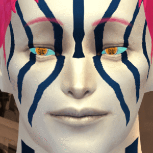 Mannequin du jeu Les Sims 4 avec coiffure et maquillage stylisés
