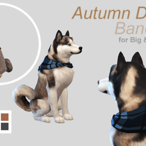 Écharpes d'automne pour chiens dans *Les Sims 4* (grands et petits)