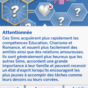 Aide Sims 4 : compétences Éducation, Charisme et Romance améliorées.