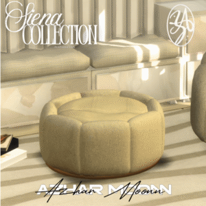 Fauteuil rond beige de la collection Siena pour *Les Sims 4* par AzharMoonn