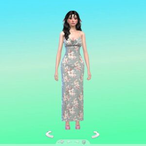Robe longue à fleurs pour Sims 4, jeu vidéo