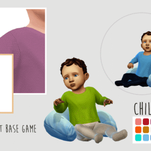 Bébé Sims 4 habillé pour jours froids, options vêtements.