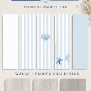 Collection de murs et sols 'Évasion Côtière' pour Sims 4 par Miss K.Lo