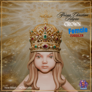 Couronne chrétienne filigranée pour enfant, Sims 4, fille toddler