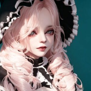 Personnage stylisé du jeu *Les Sims 4* en tenue gothique pastel