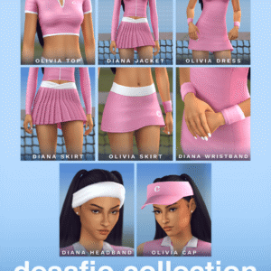 Collection de vêtements de tennis pour Sims 4, Caio-CC