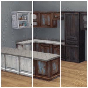 Meubles de cuisine vintage pour *Les Sims 4* : styles et finitions