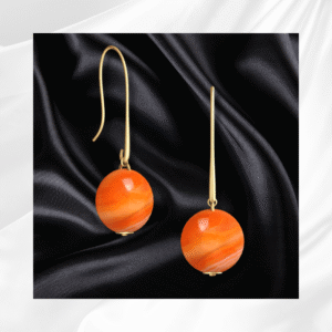 Boucles d’oreilles orange en cornaline pour Sims 4, style élégant
