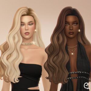 Deux avatars du jeu Sims 4, coiffures et tenues élégantes