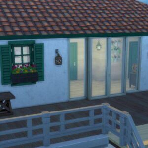 Maison de jeu *Les Sims 4* avec balcon et décoration colorée