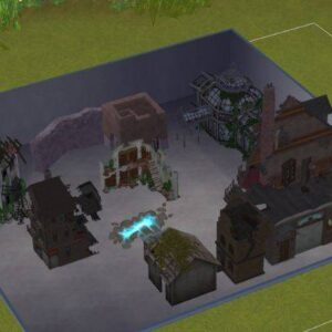 Village du jeu Les Sims 4 avec maisons et terrain