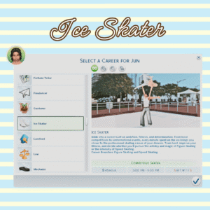Patineuse artistique dans le jeu vidéo Les Sims 4