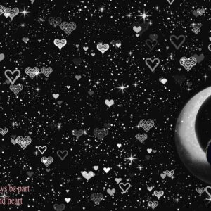 Chat du jeu *Les Sims 4* sous la lune, en mémoire, avec étoiles et cœurs