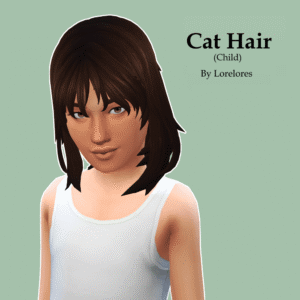 Coiffure style 'Cat Hair' pour enfant dans The Sims 4