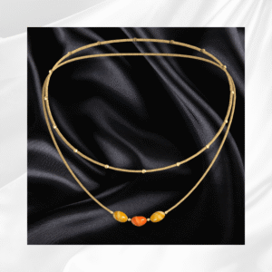 Collier doré avec perles colorées, inspiré de *Les Sims 4*