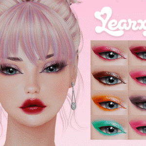 Tutoriel maquillage Sims 4 avec styles variés et coiffure rose pastel