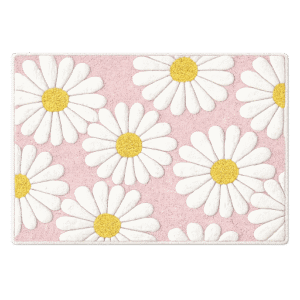 Tapis Sims 4 motifs pâquerettes blanches et jaunes