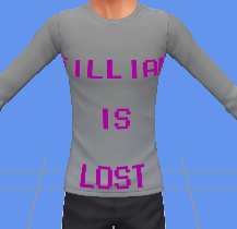 T-shirt du jeu Les Sims 4 avec texte 'ILLIE IS LOST'