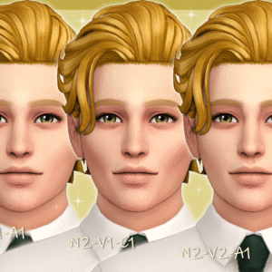 Trois visages de personnages du Sims 4 avec coiffures différentes