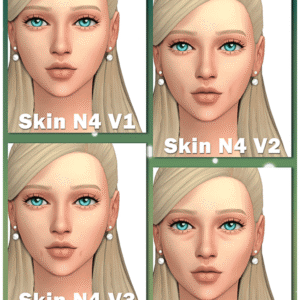 Quatre versions de peau N4 pour Sims 4 par Greeleafsimscc