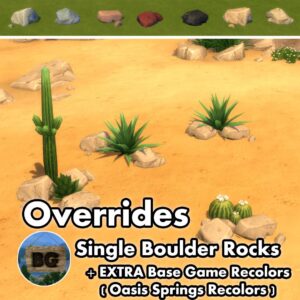 Jeu Les Sims 4 : rochers décoratifs et recoloriage Oasis Springs
