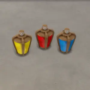 Trois personnages du jeu Les Sims 4 en tenues colorées